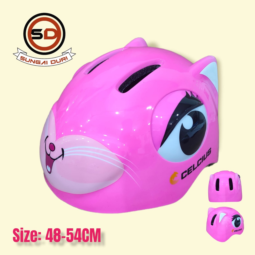 helm sepeda anak karakter dino n girls lucu celcius