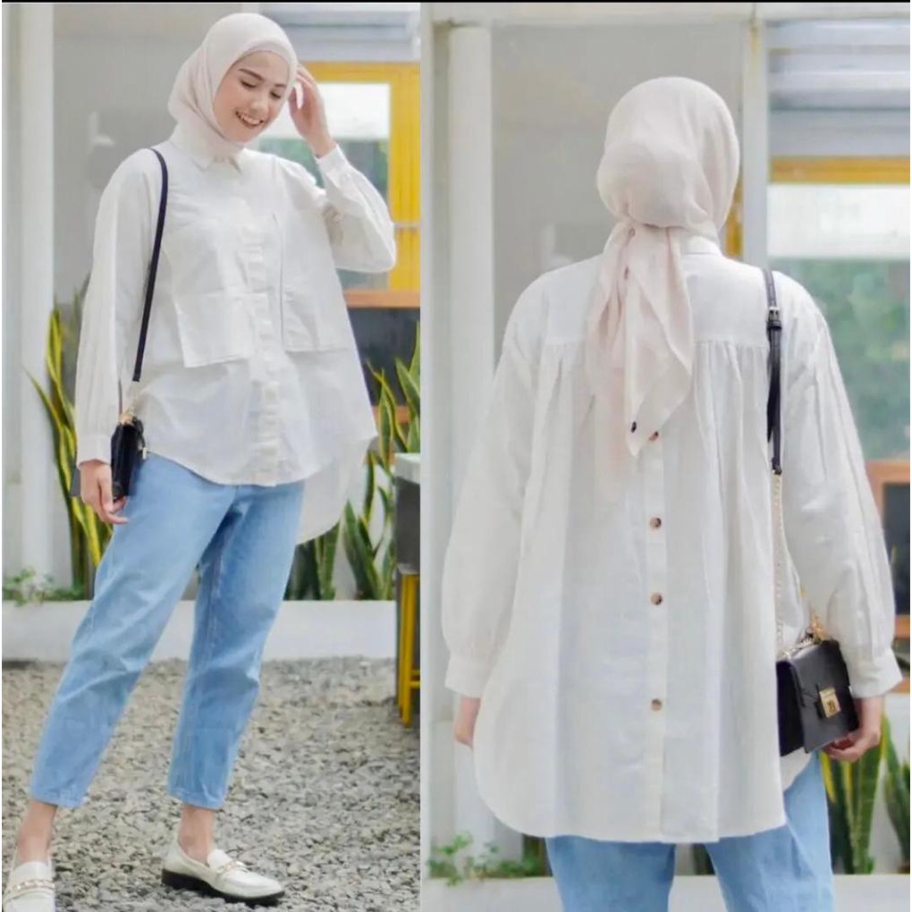 GLENCA KEMEJA - OVERSIZE - NEW MODEL - PAKAIAN  WANITA - BISA COD