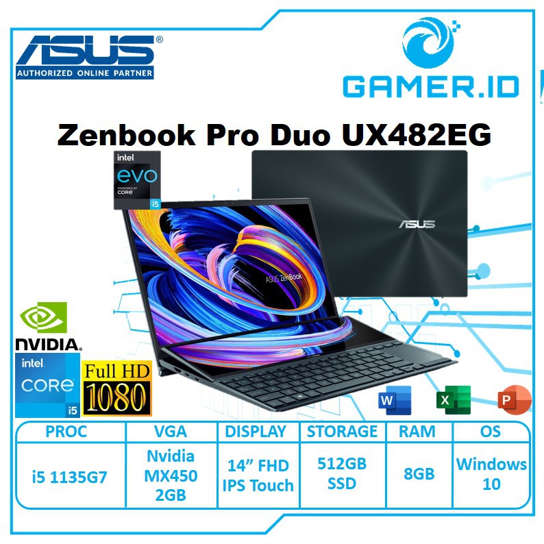 Asus Zenbook Pro Duo UX482EG KA551IPS Touch - i5 1135G7