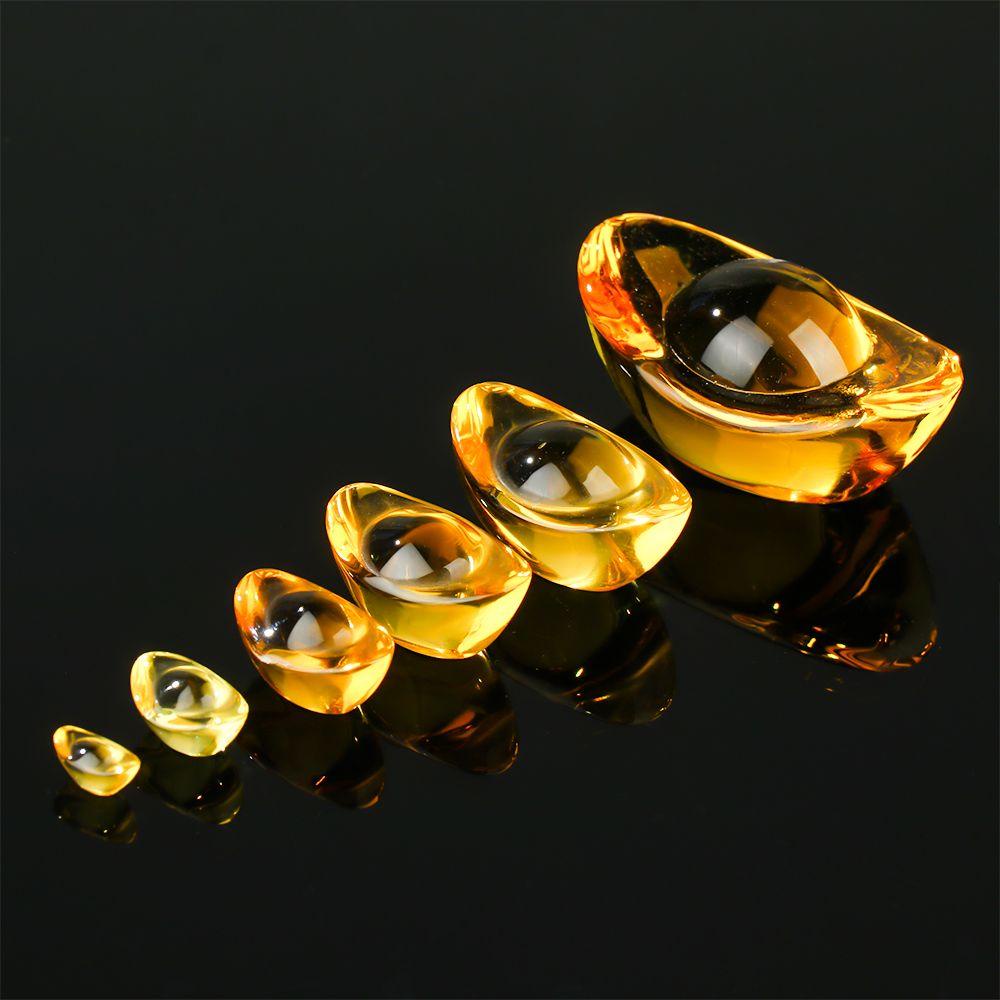 Populer 5pcs Ornamen Crystal Ingot Perlengkapan Dekorasi Ruang Tamu Pernikahan Decor Fortune Glass Ornament