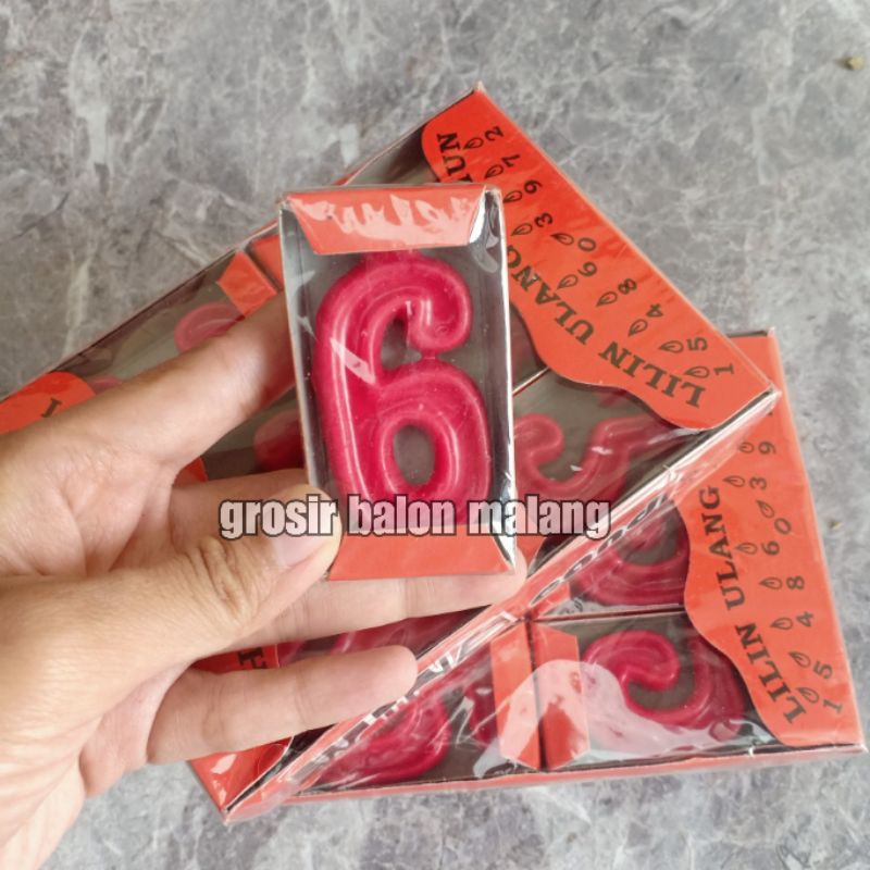 Lilin Angka Merah Kecil Happy Birthday