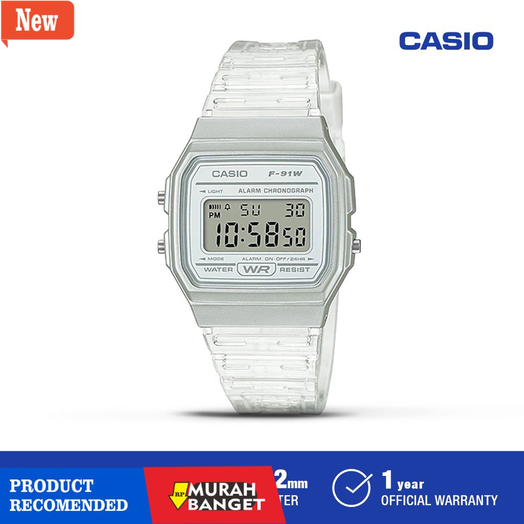 Jam digital wanita terbaik- Jam Tangan Wanita Digital Casio F-91WS-7DF Original
