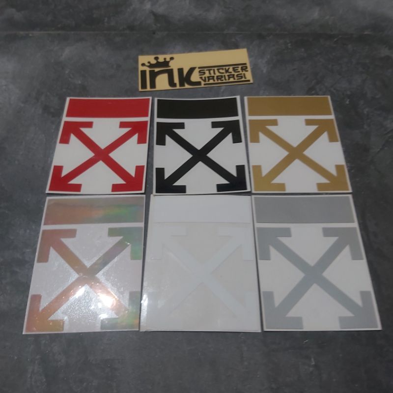 

STICKER LOGO OFF WHITE ARROW CUTTING