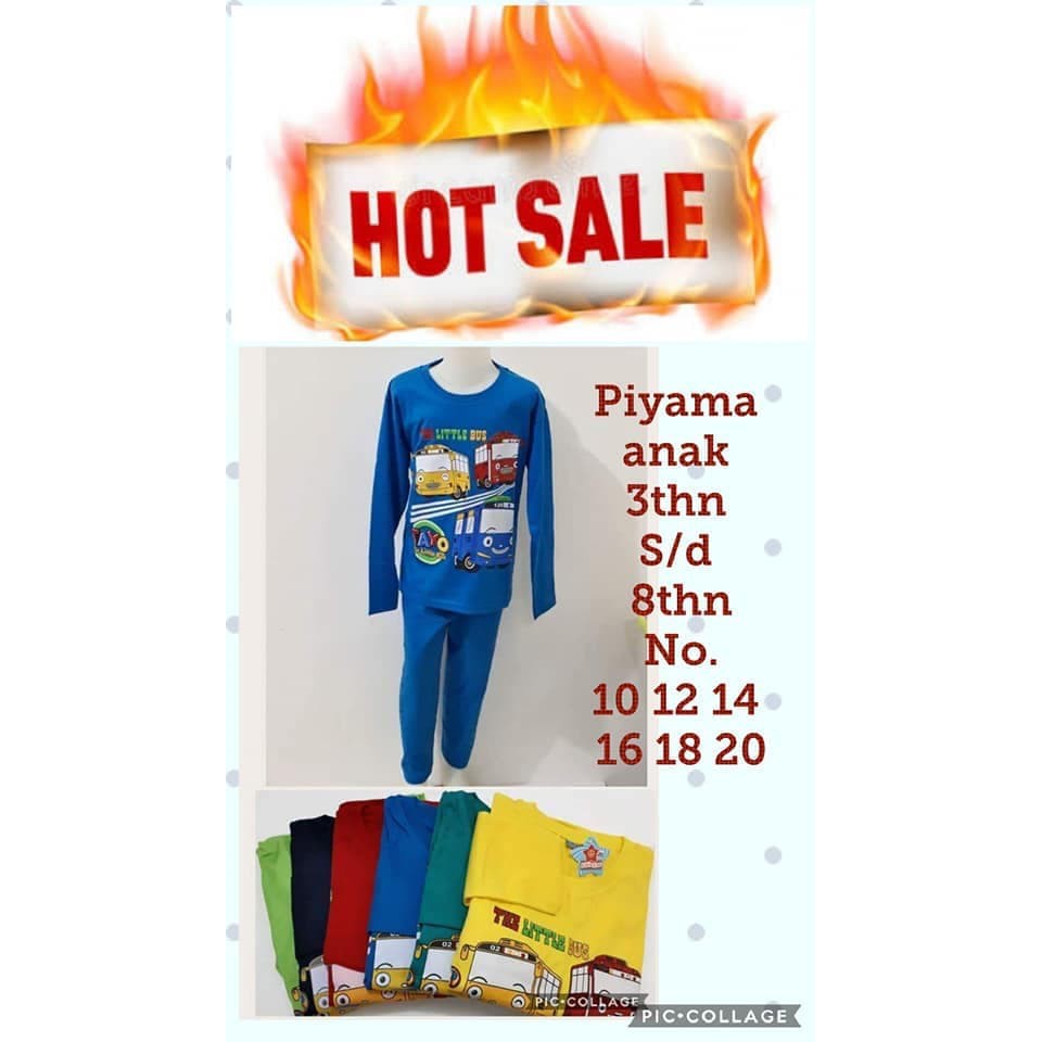 PROMO MURAH Piyama Tayo - Baju Tidur Tayo - Piyama Anak Cowok - Baju Tidur Anak .