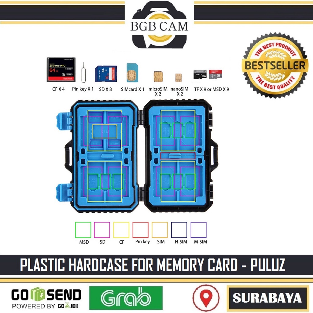 Hardcase Memory Card isi 8 SD + 9 Micro Case Memori Kamera PULUZ