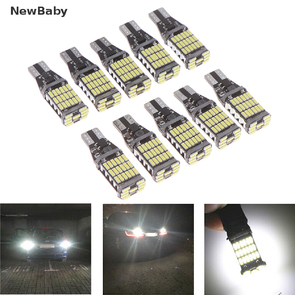 10pcs Lampu LED 45smd 4014 T15 W16W 6000K Warna Putih Untuk Mundur Mobil