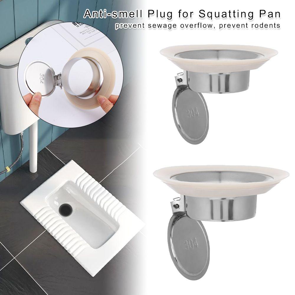 Preva Toilet Odor Stopper Stainless steel Got Cegah Arus Balik Kamar Mandi Fitting Toilet Deodorant Stopper