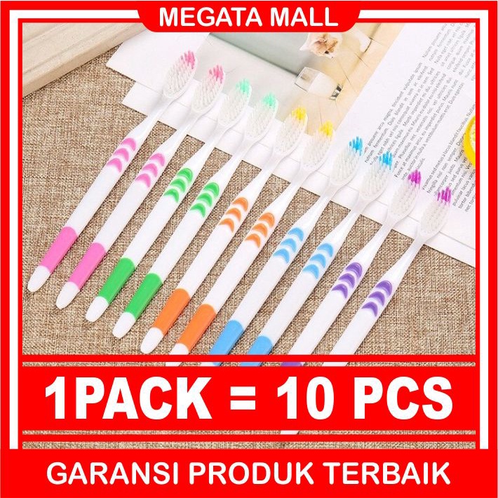 ♫ Megata ♫ A178 [10pcs] Grosir Sikat Gigi Dewasa Import