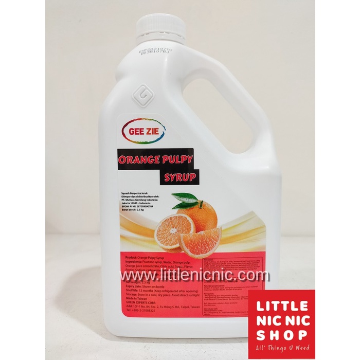 

Sirup GEE ZIE Orange Pulpy syrup 2.5 kg Import Taiwan Food Concentrate