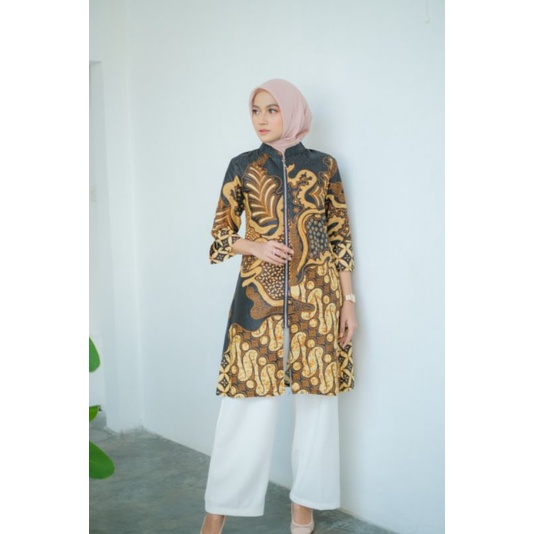 Baju Batik Wanita Modern M L XL XXL Atasan Batik Kerja Wanita Tunik Batik Wanita Kantor Batik Modern Seragam Batik