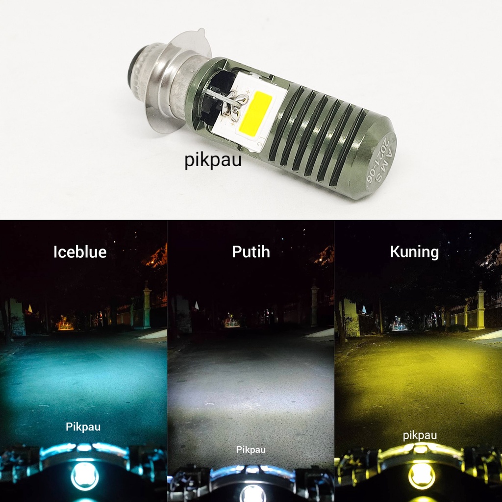 Lampu depan LED H6 lampu utama High Low Jauh Dekat 2 sisi 12 volt bisa AC DC Putih Kuning Iceblue