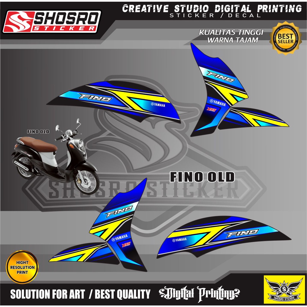 STIKER SIMPLE MOTIF DECAL STIKER STRIPING MOTOR YAMAHA FINO OLD / VARIASI STICKER FINO LAMA STIKER M