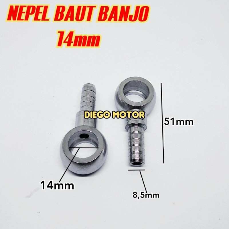 Nepel runcing nepel baut banjo ukuran 14mm