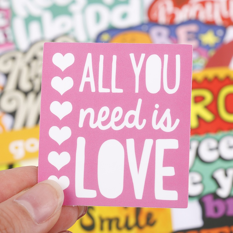50 Pcs Stiker Segel Motivasi Motif Kutipan