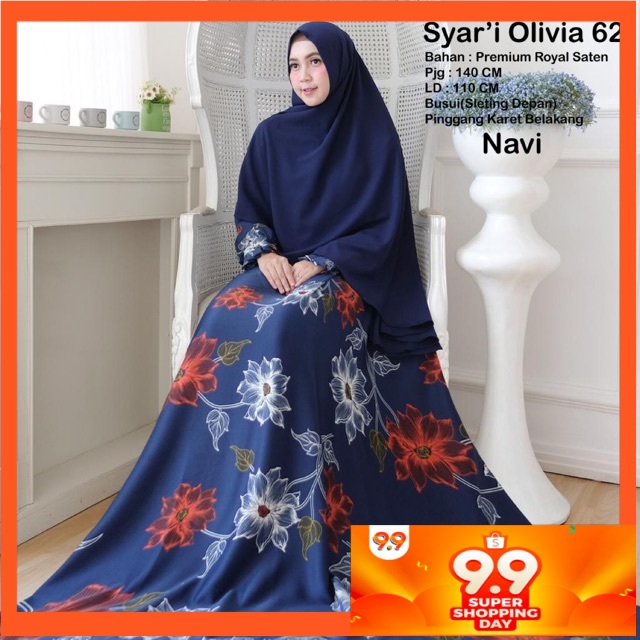 ABA agen baju SYARI OLIVIA 62 + KHIMAR SET