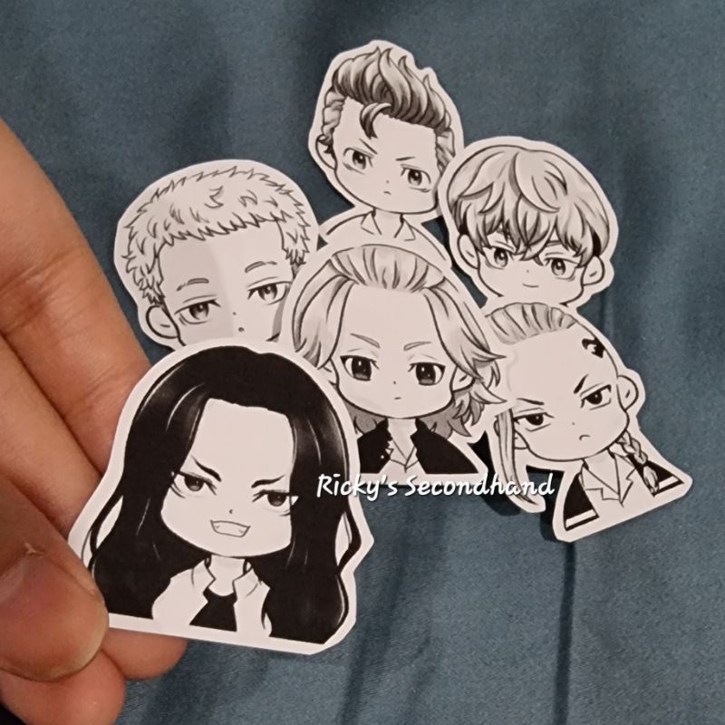 6pcs Tokyo Revengers Sticker Waterproof Anti Air Tokrev stiker toman manji gang Mikey Draken Baji Chifuyu Takemichi Takashi Anime