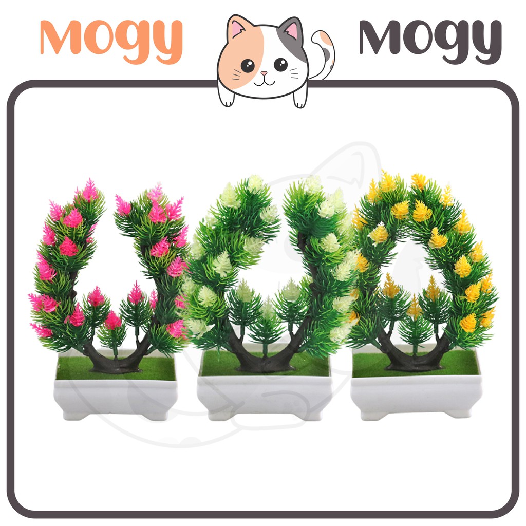 MOGYMOGY PT36 Pot Tanaman Hias Bunga Hias Plastik Ornamen Pot Bongsai Artificial Flower Decoration