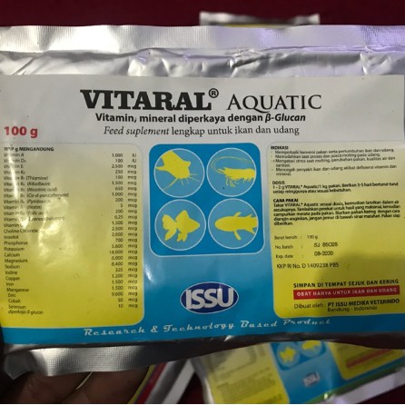 ISSU / Vitaral Aquatic / Vitamin Mineral diperkaya dengan Beta Glucan feed Suplemen lengkap untuk Ik