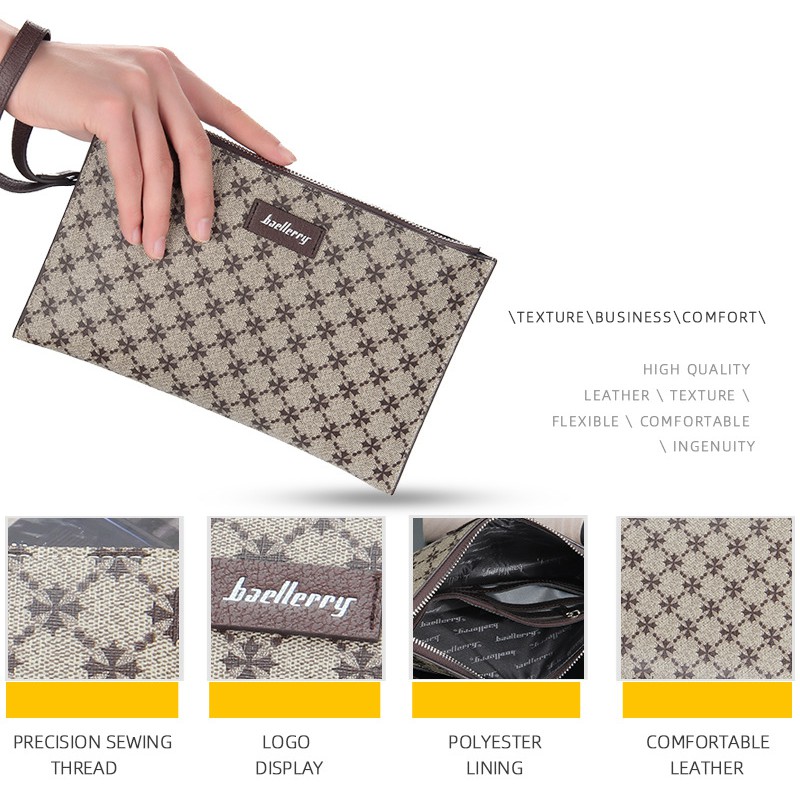 BAELLERRY S5579 Clutch Pria Wanita Bahan Kulit PU Leather Premium WATCHKITE WKOS