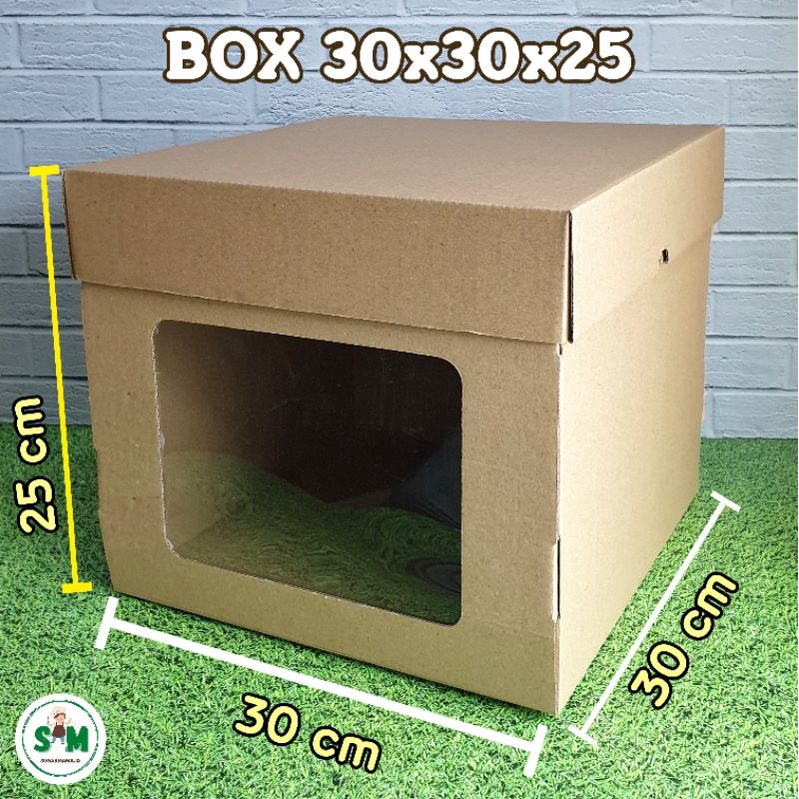 

Dus kue jendela polos 30 x 30 x 25 cm Box cake window tinggi coklat kotak packaging