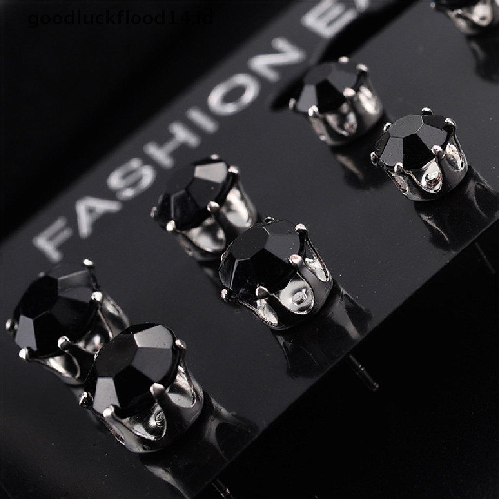 [OOID] 6/12Pairs Crystal Rhinestone Ear Stud Earrings Wedding Earrings Jewelry Gift ID