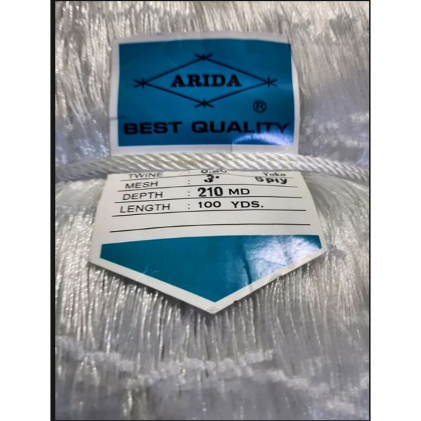 Jaring ikan arida 3 inchi 6 ply 210md/100yds jaring ikan tengiri jaring melenium jaring serabut pukat ikan jaring arida