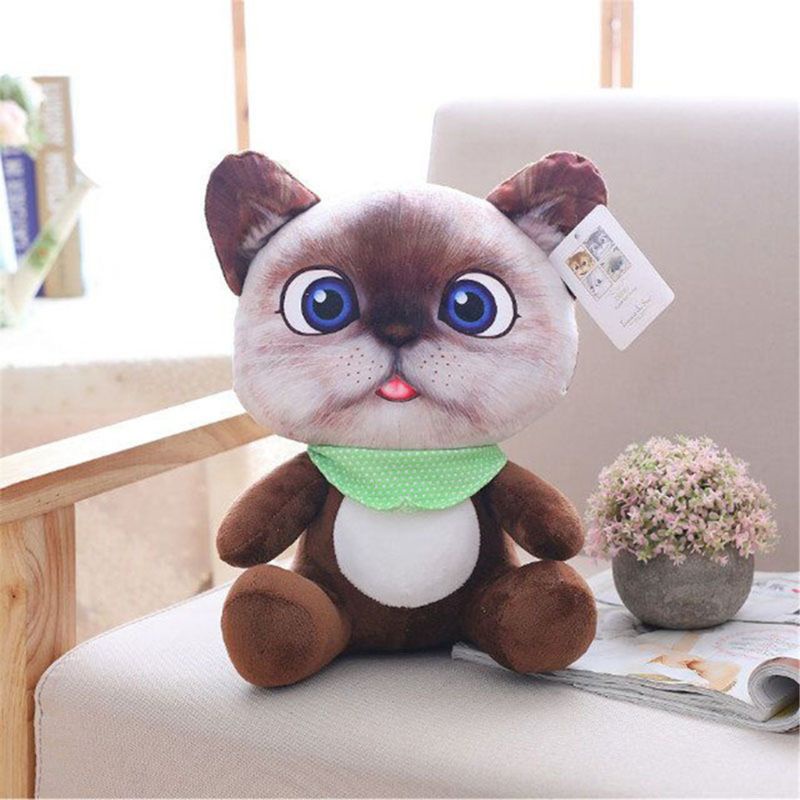 Mary 20cm Boneka Plush 3D Kitten Cushion Bantal Untuk Dekorasi Meja Emosi Menenangkan Non-Deform Office Ornament Mobil Accs