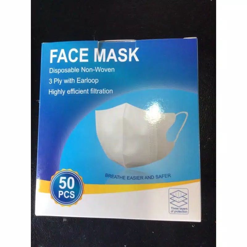 Face mask duckbill protective 3ply (50pc) premium mask garis seperti sensi/masker duckbil Y&B care-3