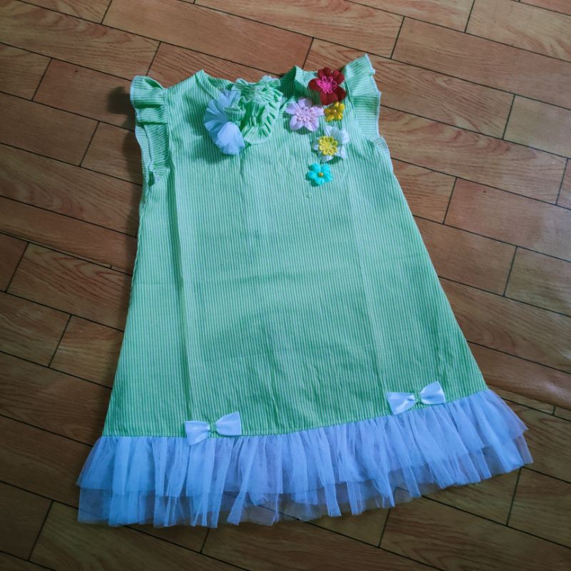 Dress Anak 1 2 tahun gaun anak lucu baju anak cewek perempuan rok tutu ( Dress diamond flowers )