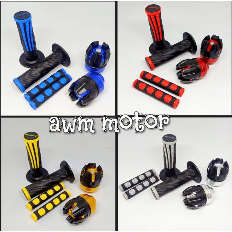 Handgrip Domino Garis plus Jalu As plus Karet Handle 3macam Universal