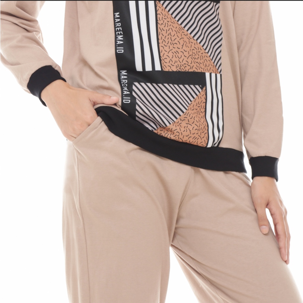 Setelan Olahraga Terbaru Wanita Jumbo Muslimah Kekinian Gowes Senam Joging-Laura Moca