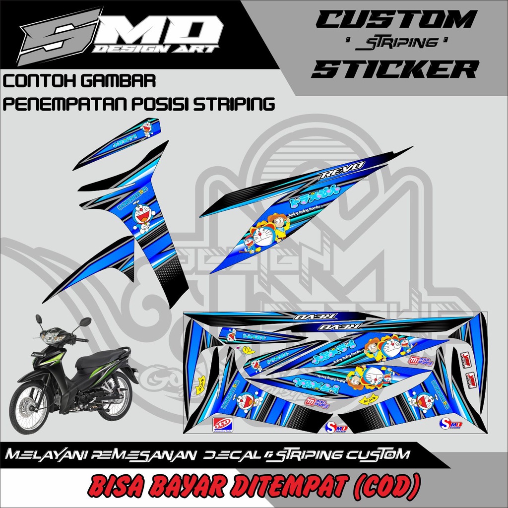 STRIPING VARIASI REVO FIT DORAEMON 2010-2013