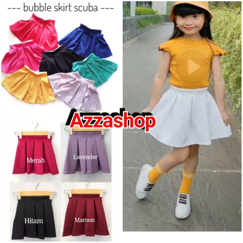 Bubble Skirt/ Rok Rempel Anak Scuba Premium