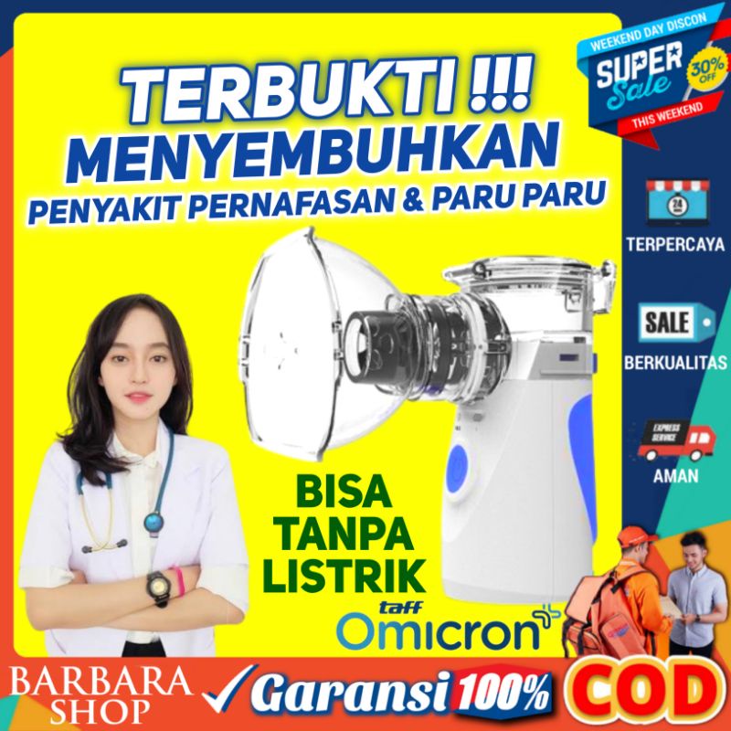 Alat Uap Pernafasan Portable Terapi Asma Inhaler Nebulizer Anak Bayi Dewasa Flu Batuk Ultrasonic Taffomicron 2W