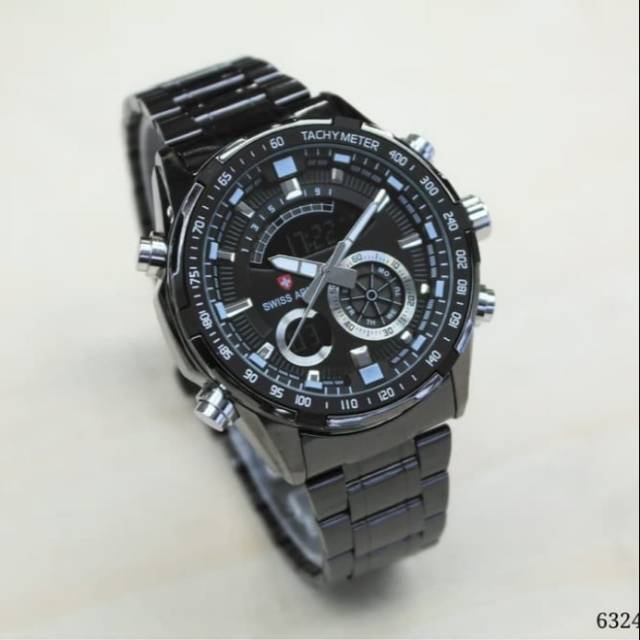 Jam Tangan Pria Cowok Rantai SA-6324 Double Time