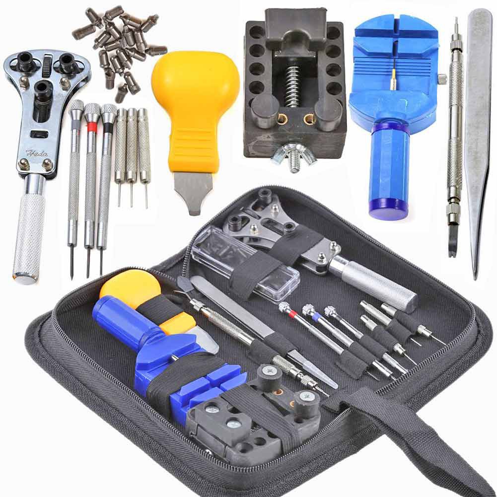 Perlengkapan Alat Perbaikan Tool Service Servis Pembuka Jam Tangan Arloji Watch Obeng Set Komplit