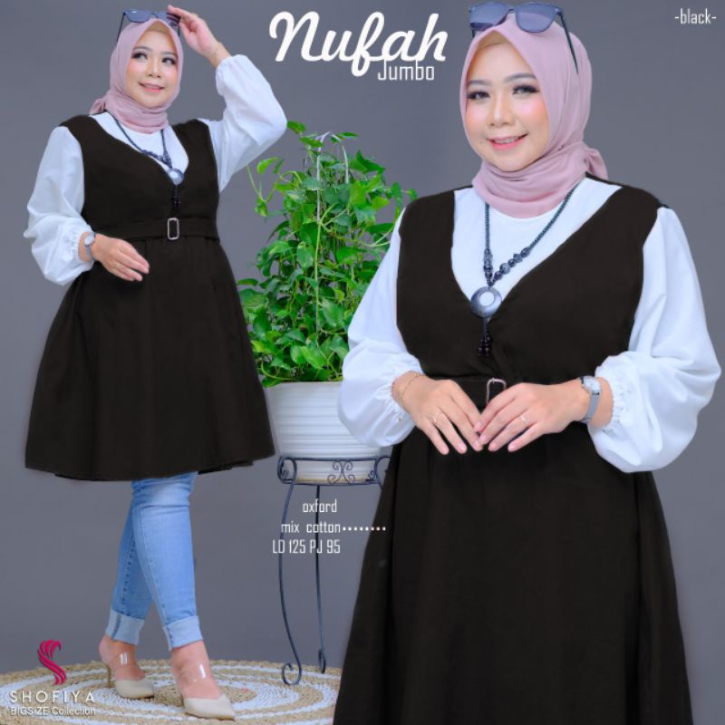 [Ori Shofiya] Nufah Tunik Jumbo Oxford Mix Katun LD 125
