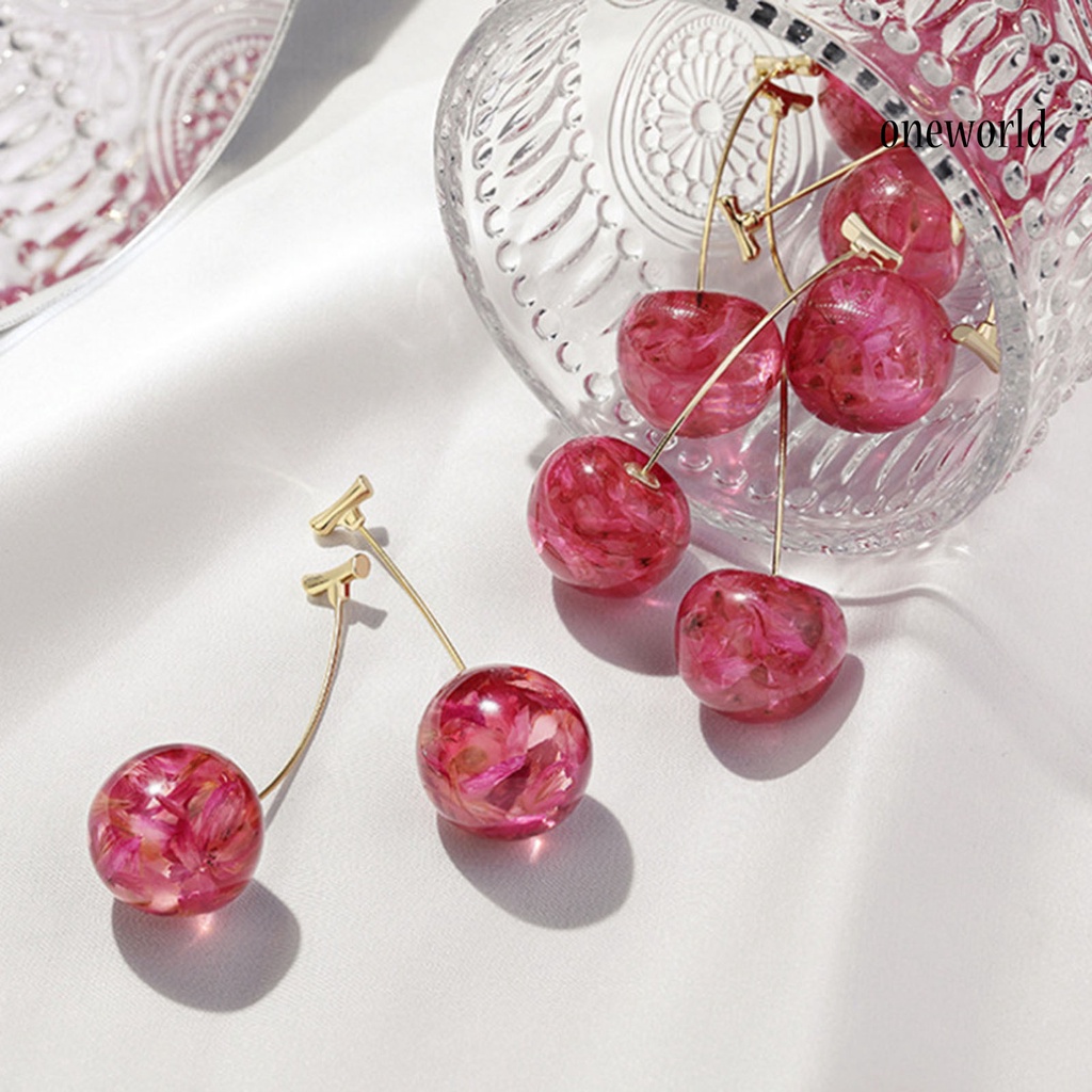 OW# Women Earrings Fruit Dangle Delicate Jewelry Cherry Drop Stud Earrings Jewelry for Party