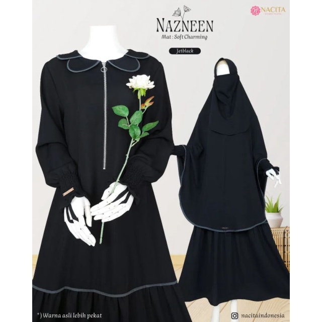 Gamis Nazneen by Nacita - Gamis Nazneen Hijab Nacita - Set Nazneen by Hijab Nacita - Gamis Set Hitam