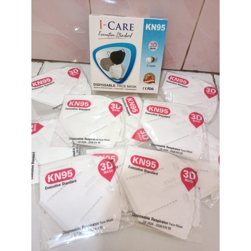 Maker kn95 Masker KN95 icare 3D 5ply Masker i care KN95 PERBOX ISI10PCS Warna Putih KN95