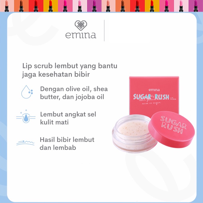 Emina Sugar Rush Lip Scrub Bibir ✰ ascocobeauty ✰