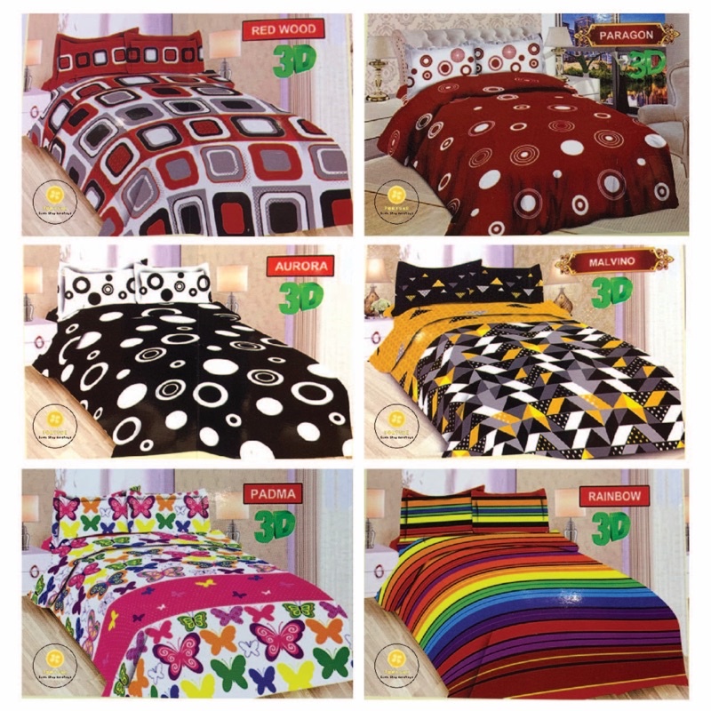 Sprei BONITA 180x200 Motif Terbaru Minimalis 3D Disperse (BISA COD) polos