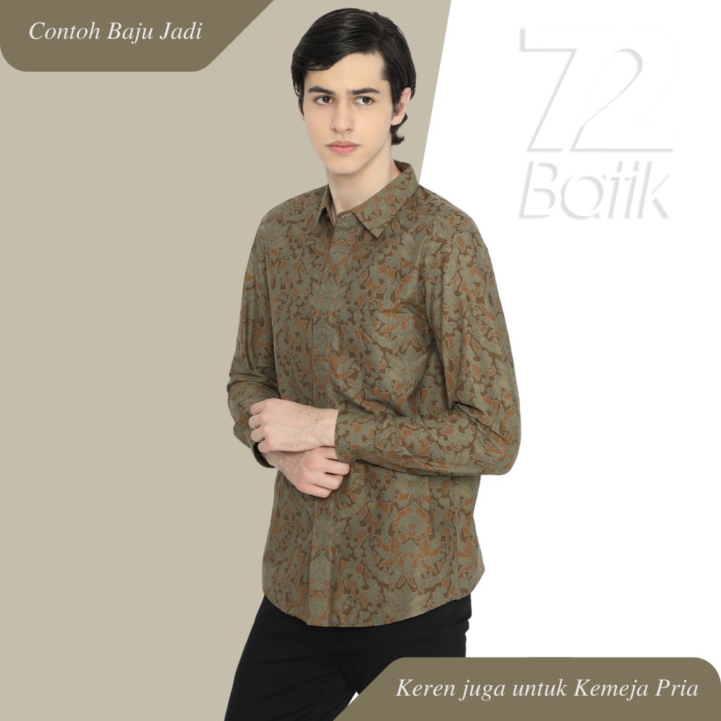 KAIN BATIK PREMIUM Bahan Katun Warna Hijau Kraton Ijo Alam Coklat 727851 Cap 72 Jarik Jarit Samping Kebat Panjang Batik Katun Modern Premium Bahan Seragam Batik Pernikahan Kantor Keluarga Murah Kamen Jadi Batik Bali Lembaran