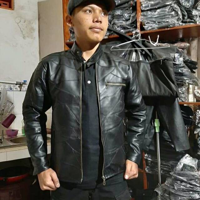 Jaket pria jaket abrag jaket sambungan asli kulit jaket laki laki jaket cowok
