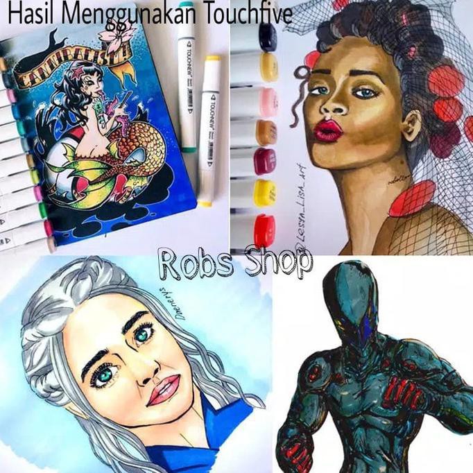 

Itermurahl Touchfive Twin Marker Spidol Gambar Sketsa / 40Pcs/ 40 Warna/ Black