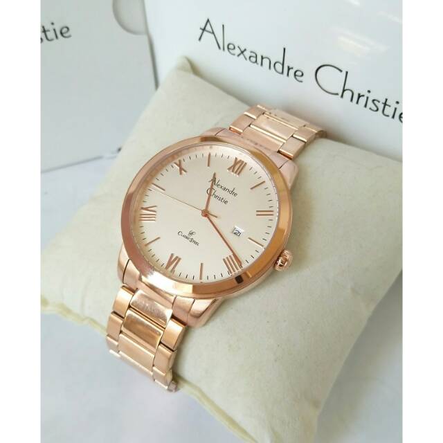 Jam tangan pria _ alexandre christie 8567 rosegold original