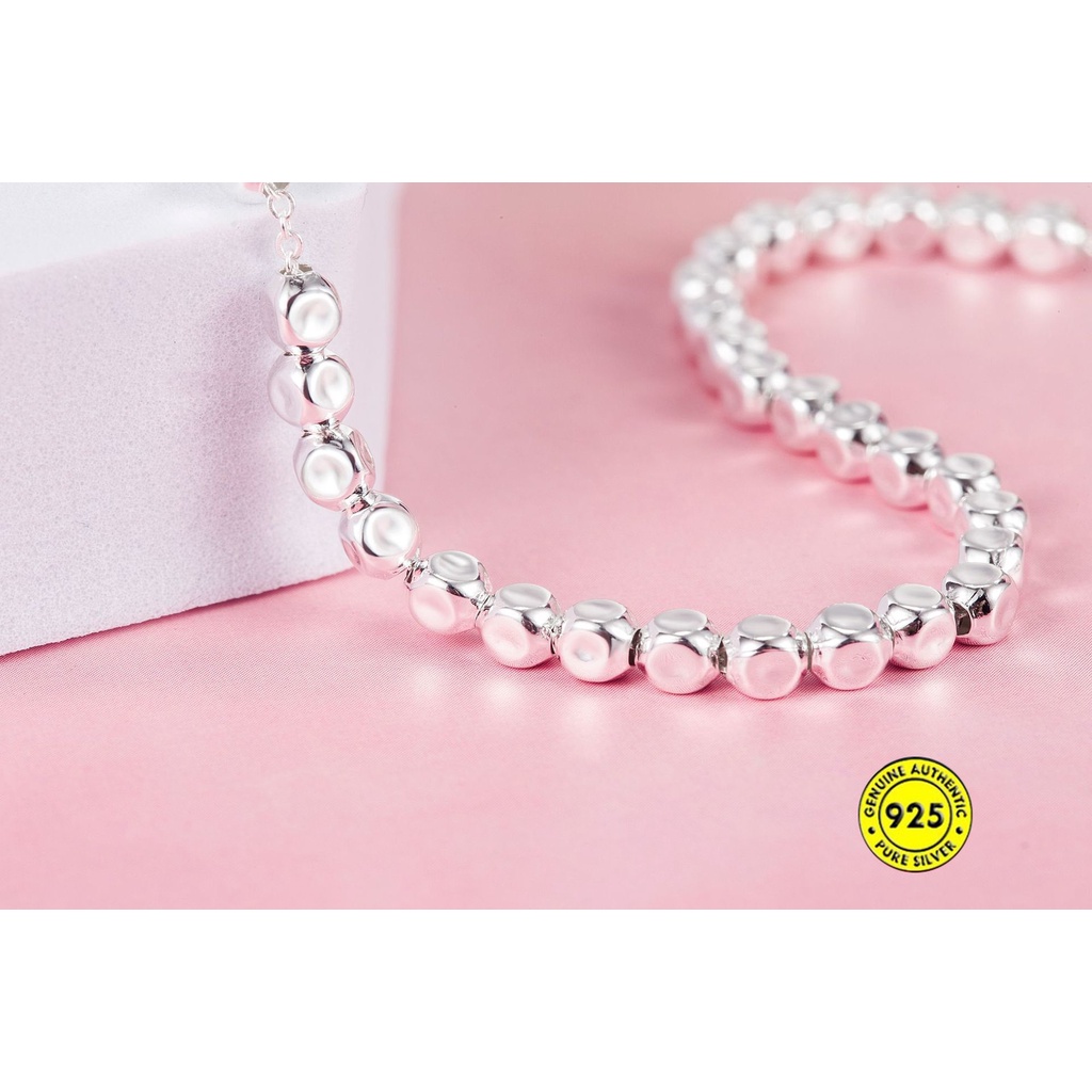 Gelang Silver S925 Bentuk Bulat Kecil Untuk Wanita