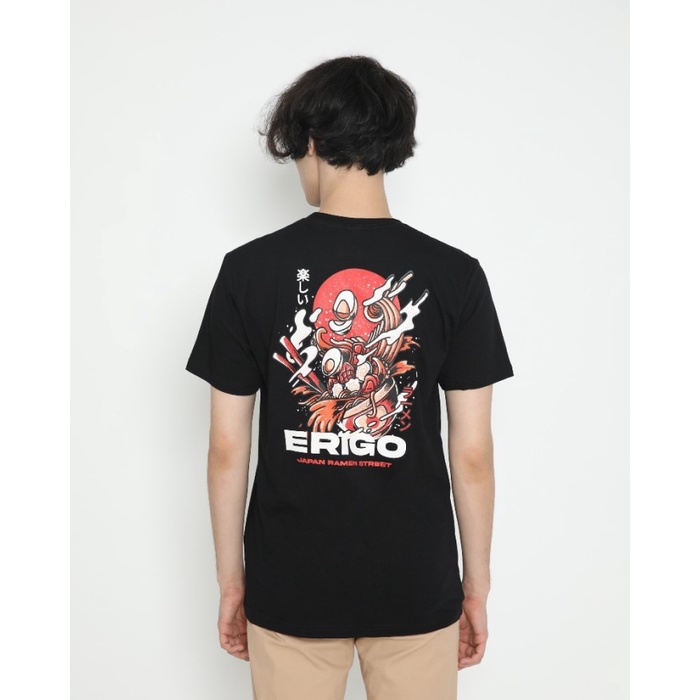 Kaos Unisex Erigo T-Shirt Ramen Street Black
