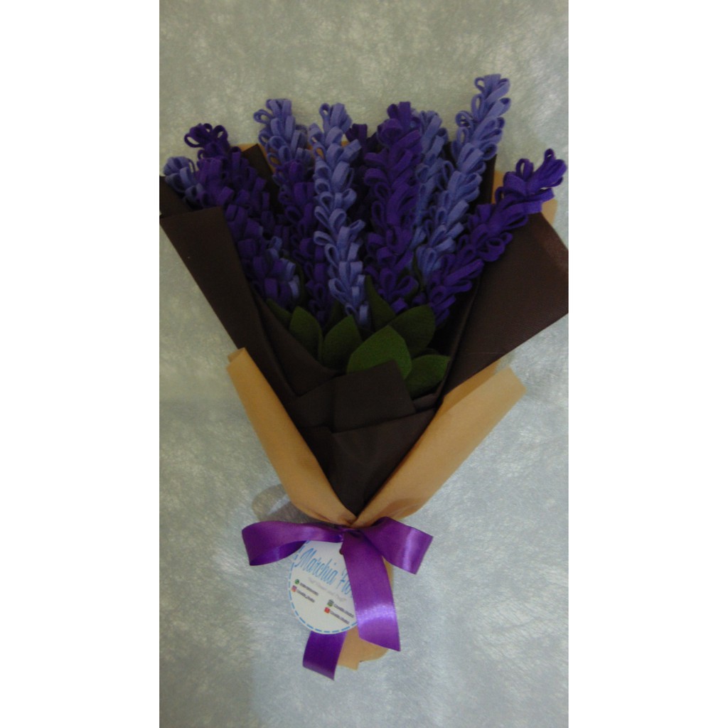 R2-bunga lavender ungu buket flanel