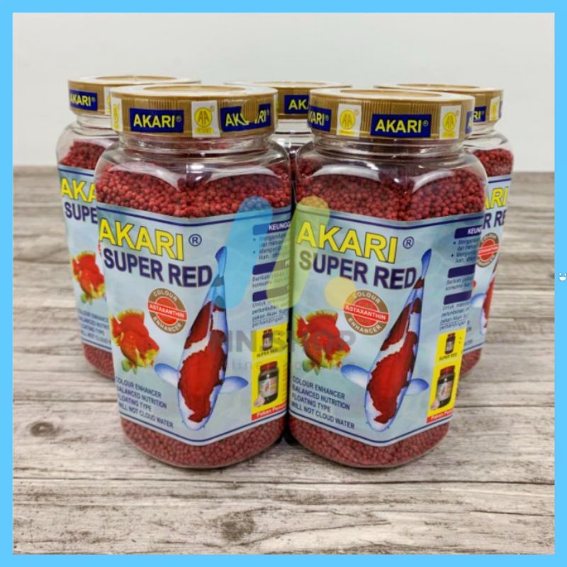 AKARI SUPER RED 300 GRAM PELET 1 MM / 2 MM MAKANAN IKAN HIAS